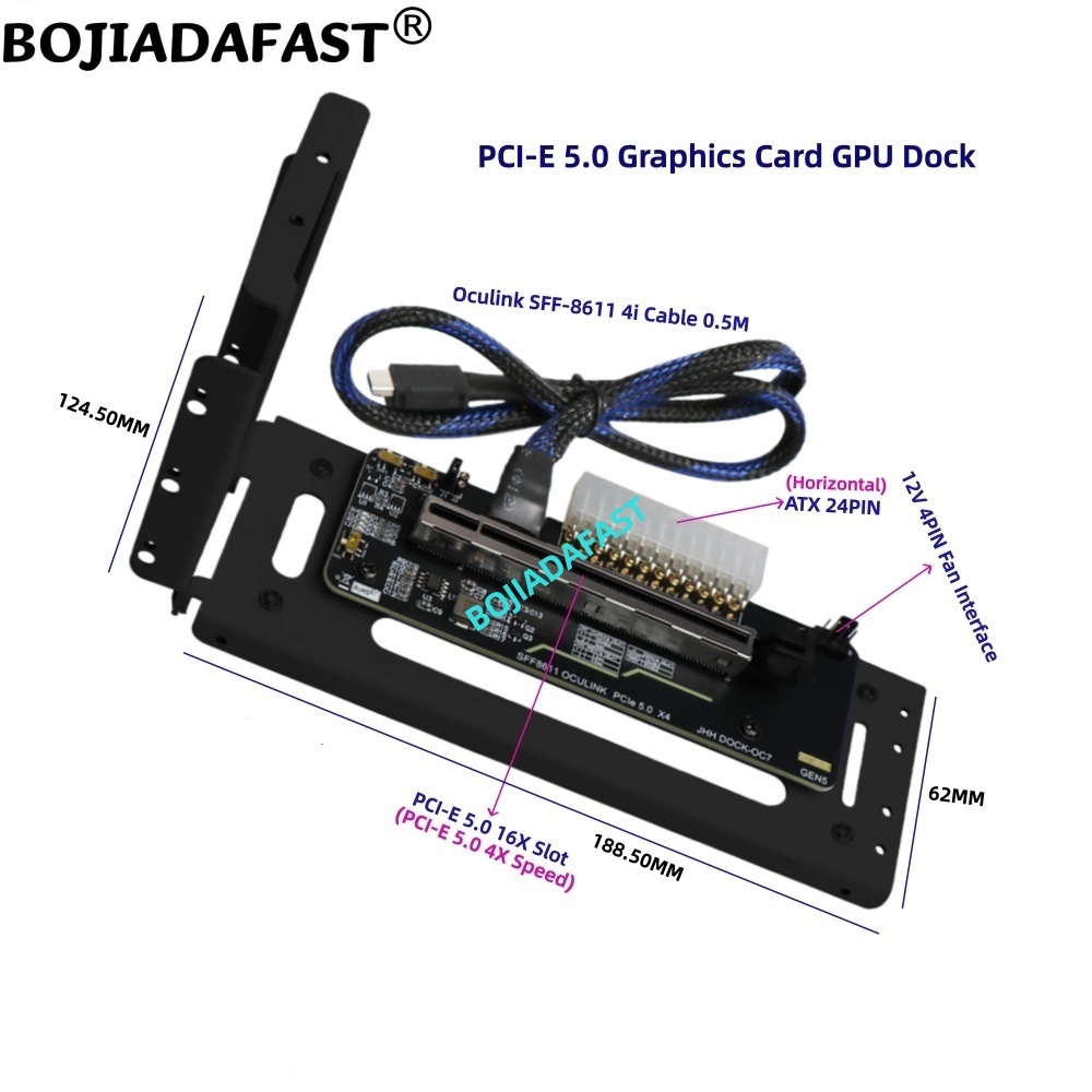 Oculink Egpu Dock Graphics Card - PCI-E 5.0 X4 OCuLink External Graphics
