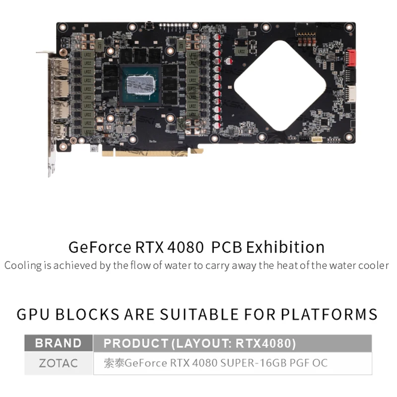Bykski GPU Block for Zotac GeF - Rtx 4080 Super 16Gb recension och pris