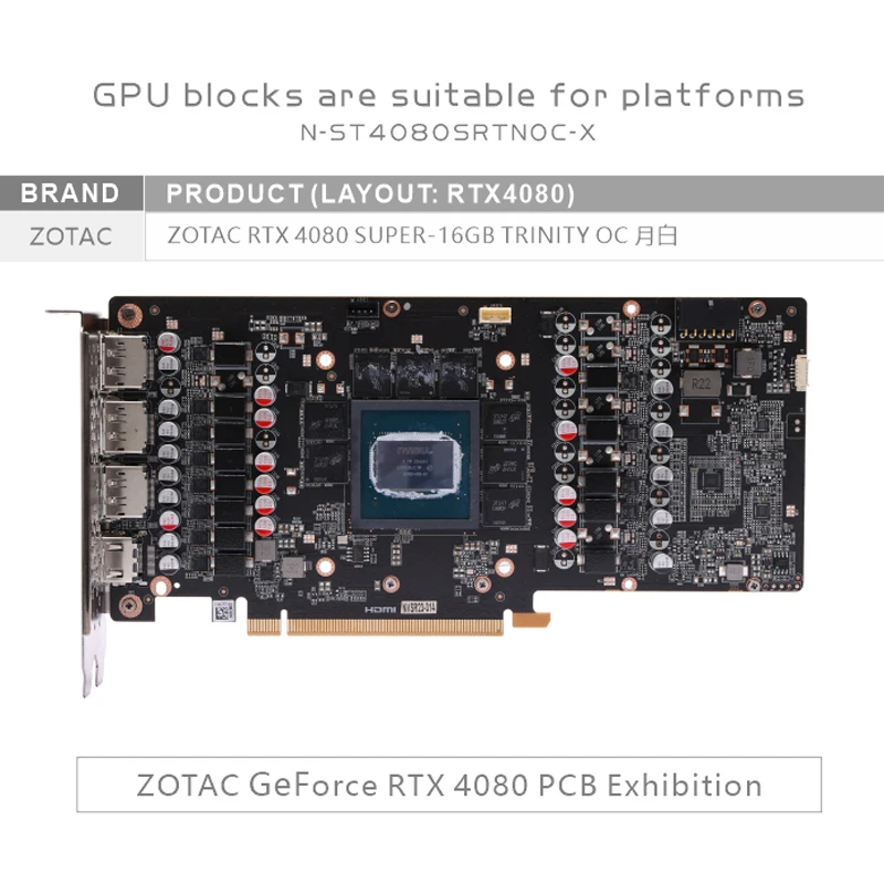 Bykski GPU Block for ZOTAC RTX - Rtx 4080 Super 16Gb recension och pris